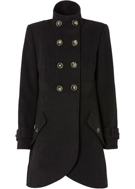 versace mantel schwarz damen knöpfe